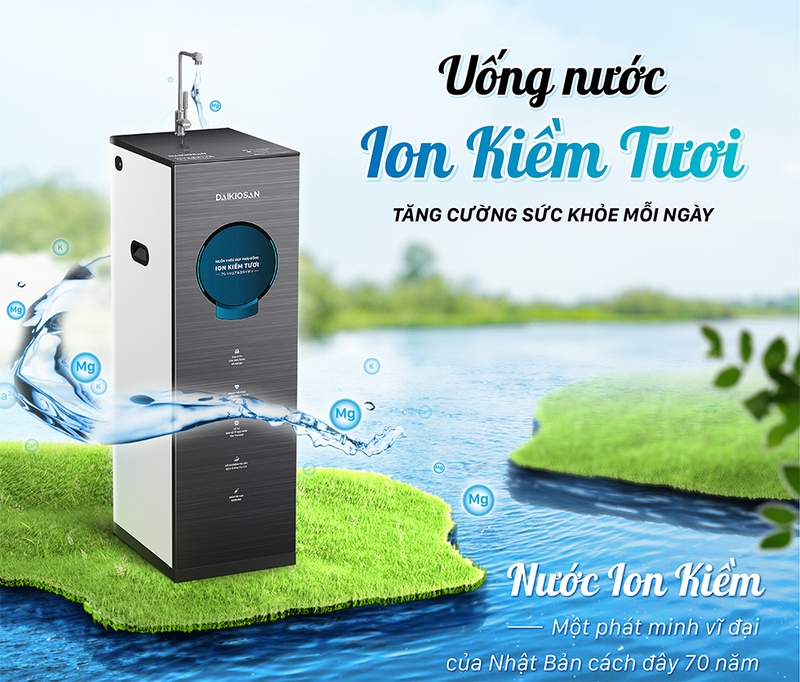 Máy lọc nước ion kiềm tươi Daikiosan DN104 tạo nước ion kiềm tươi