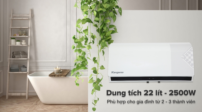 may nuoc nong gian tiep kangaroo 22 lit 2500w