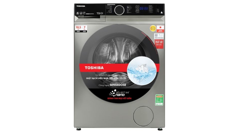 Máy giặt sấy cửa trước Toshiba Inverter giặt 10.5 kg - sấy 7 kg TWD-BM115GF4V(SK)