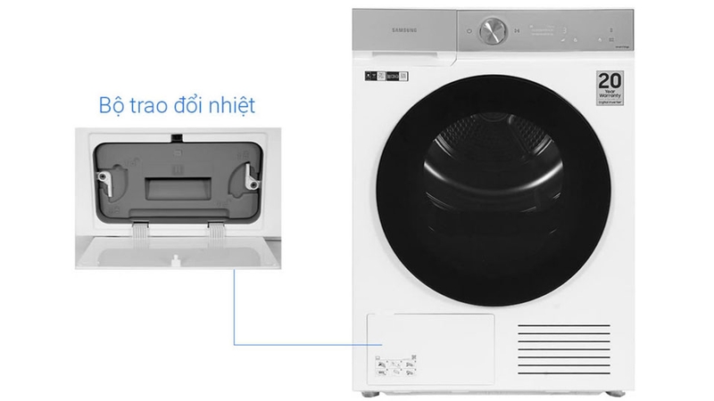 Máy sấy bơm nhiệt Samsung Bespoke AI 9 kg DV90BB9440GH/SV