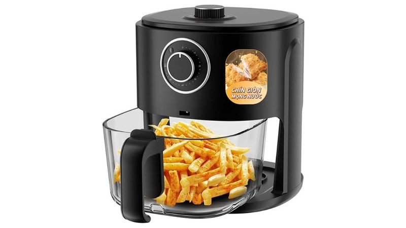 Nồi chiên không dầu thủy tinh Mishio 6 lít MK349