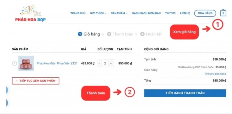 Xem giỏ hàng và kiểm tra sản phẩm