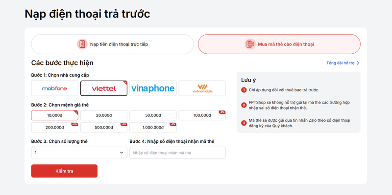 Mua thẻ Viettel online (ảnh 2)