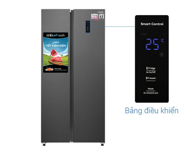 Tủ lạnh Casper Inverter side by side 458 lít RS-460PG
