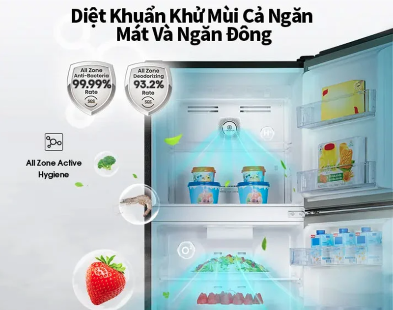 Thiết kế đẹp mắt là điểm cộng dành cho chiếc tủ Hisense Inverter