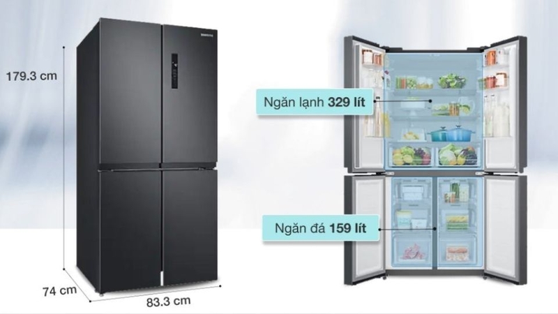 Tủ lạnh Samsung Inverter 488L RF48A4000B4/SV