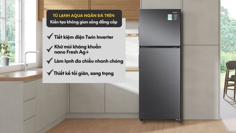 Tủ lạnh Aqua Inverter 212L AQR-T239FA(HB)