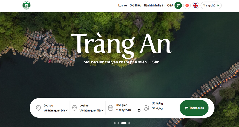 website mua vé tham quan Tràng An