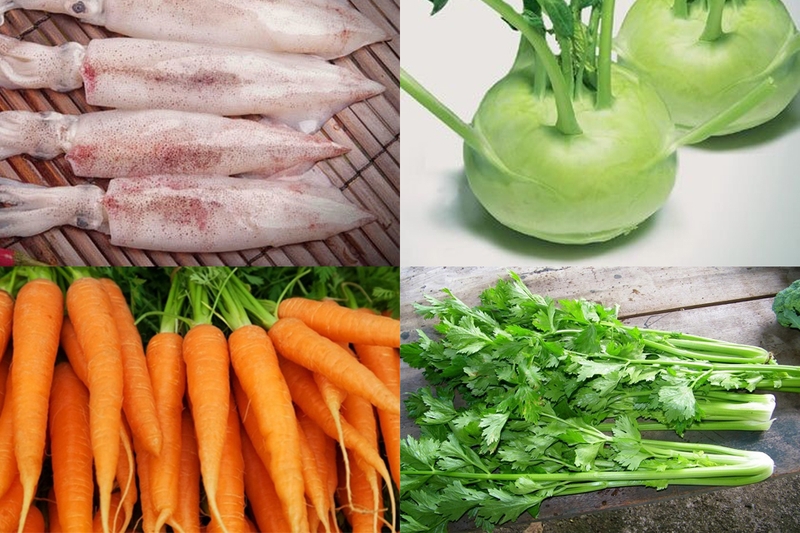Cách làm mực xào su hào (hình 1)