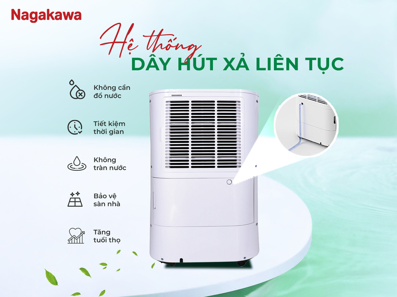 Máy hút ẩm lọc không khí 25 lít Nagakawa NAD8569 - hình 6