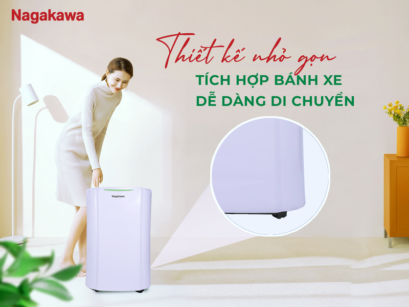 Máy hút ẩm lọc không khí 25 lít Nagakawa NAD8569 - hình 2