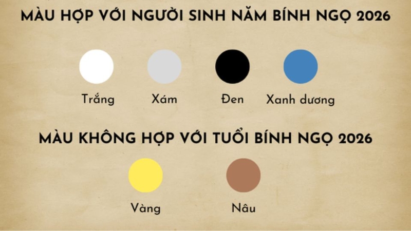 Nhóm màu bản mệnh của năm (màu chủ đạo)