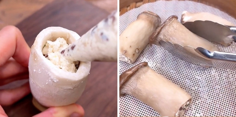 nấm đùi gà cuộn đậu hũ kho tiêu 4