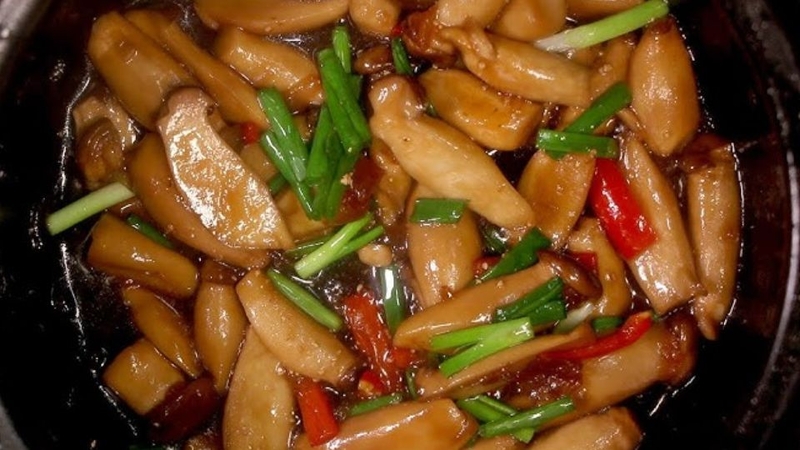 nấm đùi gà kho xì dầu 5
