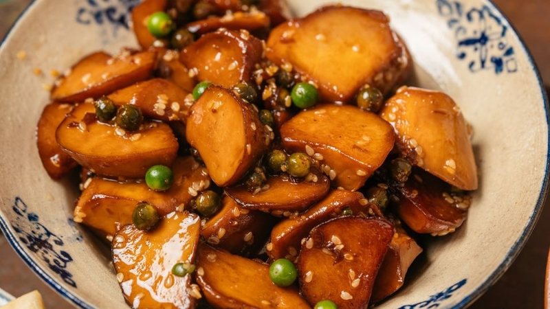 nấm đùi gà kho xì dầu 1