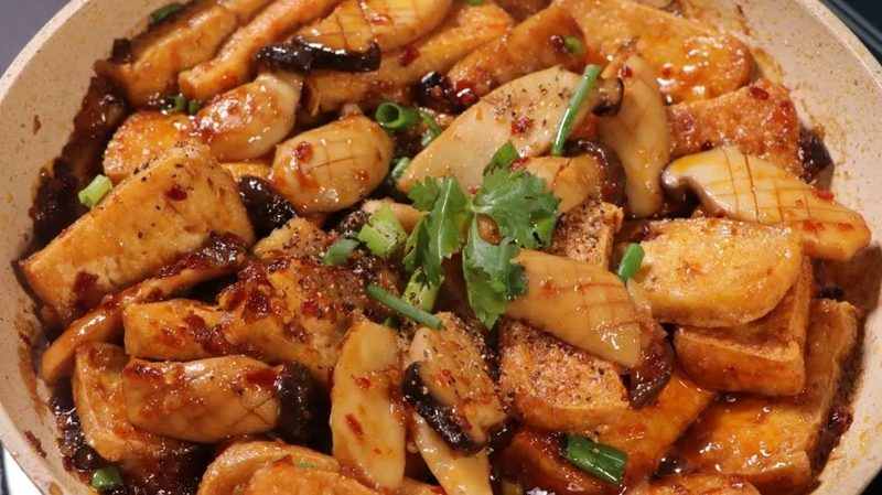 Nấm đùi gà sốt chua ngọt 4