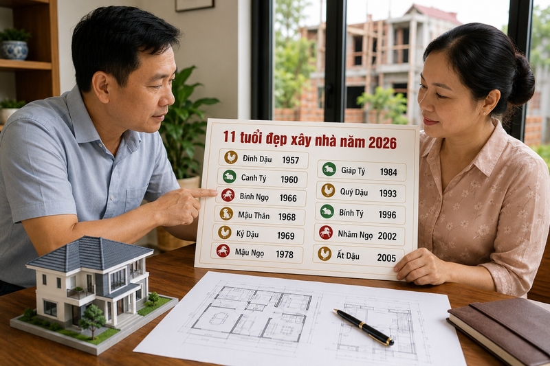 Năm 2026 tuổi nào làm nhà đẹp nhất
