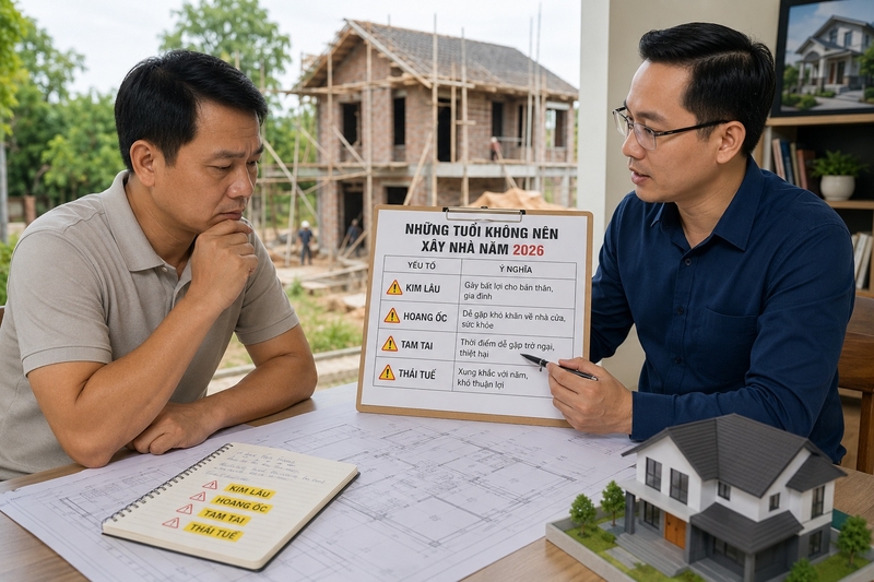 Những tuổi không nên xây nhà năm 2026