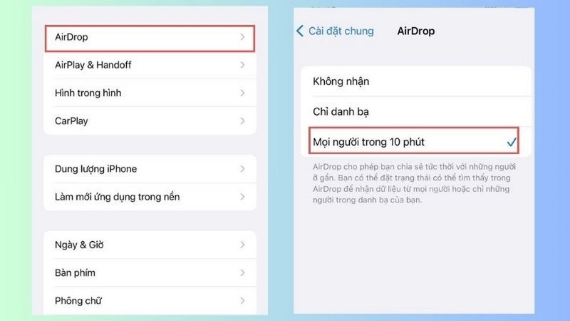 Kích hoạt AirDrop để sử dụng NameDrop