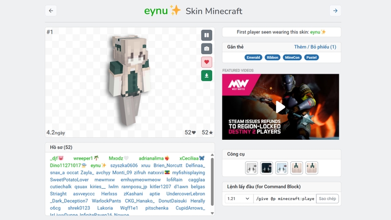 Xem trước skin ở chế độ 3D