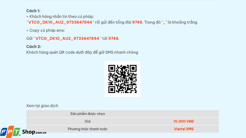Thực hiện 1 trong 2 cách nạp như trên màn hình