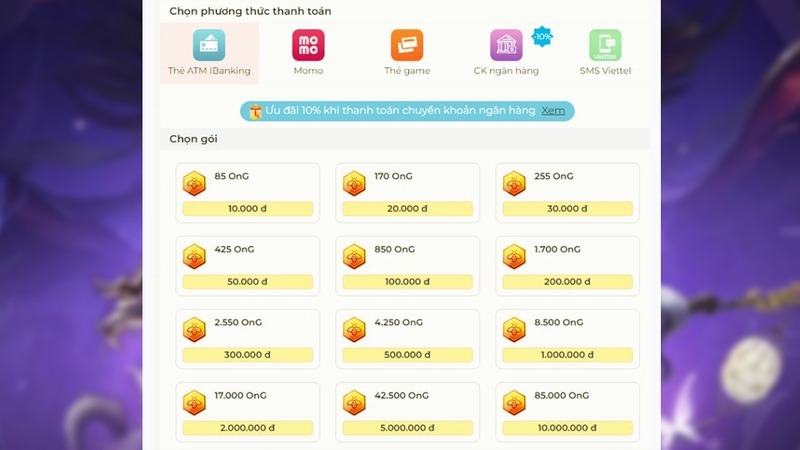 nạp game Đấu Thần Tuyệt Thế hình 4