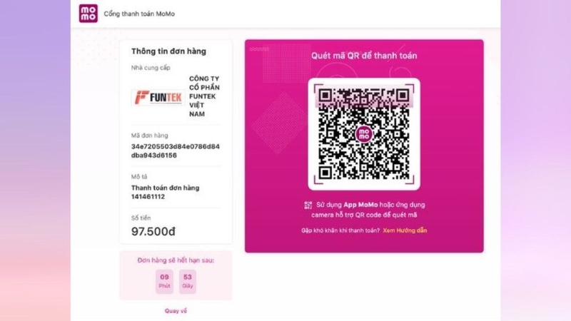Nạp bằng ví Momo