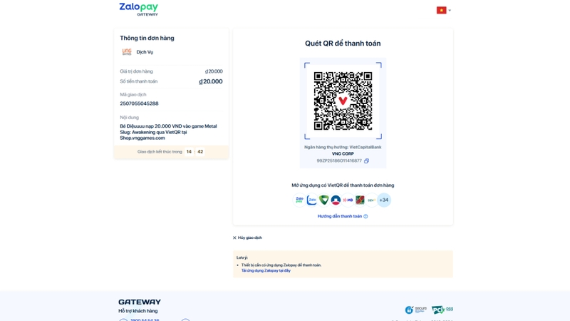 Quét mã QR bằng ứng dụng ngân hàng và tiến hành thanh toán