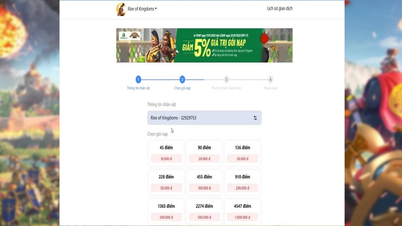 nạp game Rise of Kingdoms hình 7