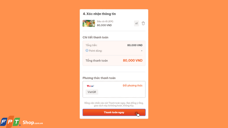 Xác nhận lại thông tin và nhấn vào nút Thanh toán ngay để tiến hành nạp Play Together