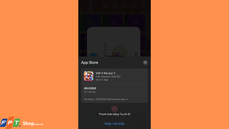 Xác thực Apple ID để thực hiện thanh toán