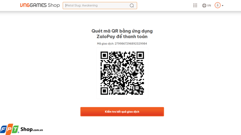 Quét mã QR bằng ứng dụng ZaloPay để thanh toán