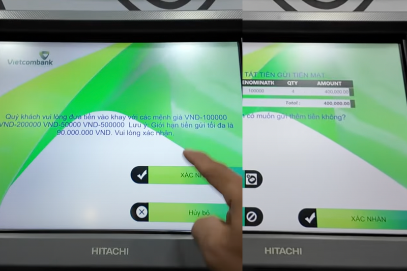Nạp tiền vào tài khoản ngân hàng bằng cây ATM (4)