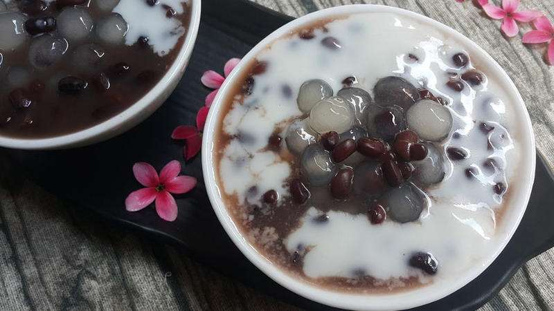 nấu chè đỗ đen bằng nồi cơm điện 4