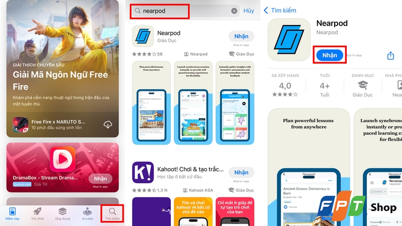 Các bước tải xuống ứng dụng Nearpod trên điện thoại