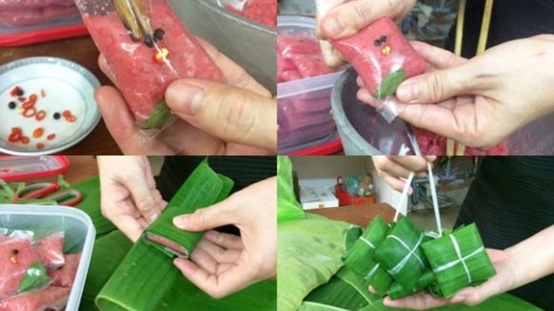 Bước 4: Cuốn nem chua chay