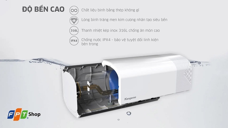 Chọn máy nước nóng có chất liệu an toàn