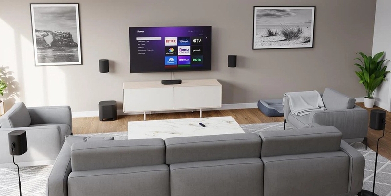Người dùng nên đo diện tích phòng và xác định vị trí sofa trước khi lựa chọn hệ thống âm thanh