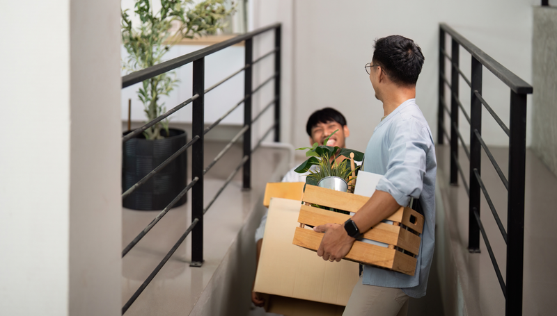 khiêng mấy cái hộp