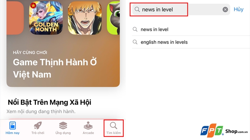 Tìm kiếm ứng dụng bằng từ khóa