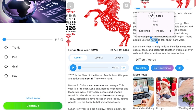 Bắt đầu trải nghiệm các tính năng của News in Levels