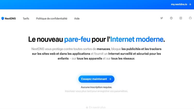 Trang chủ của NextDNS
