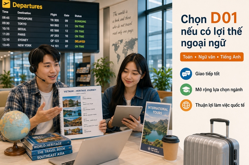 Chọn D01 nếu có lợi thế ngoại ngữ