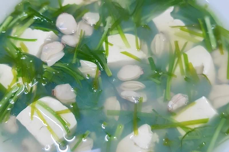 Canh ngao nấu hẹ