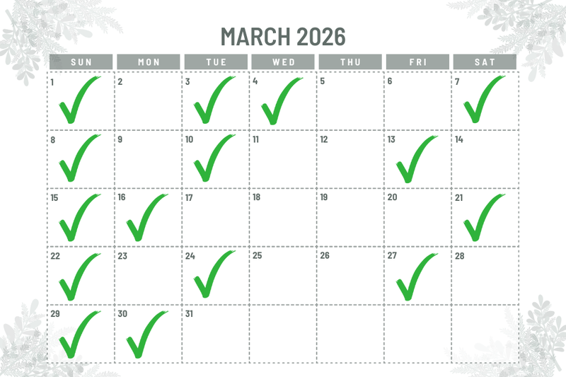 Tổng hợp ngày đẹp tháng 3/2026