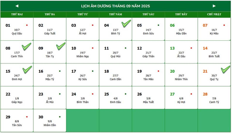 Ngày đẹp tháng 9/2025 - 03