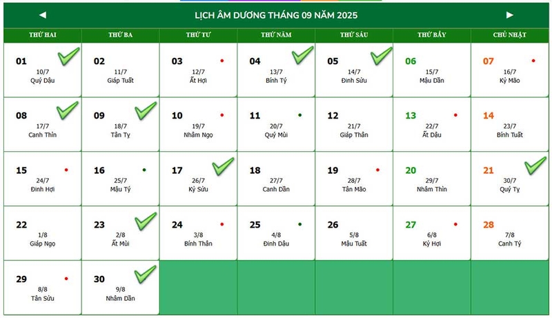 Ngày đẹp tháng 9/2025 - 02