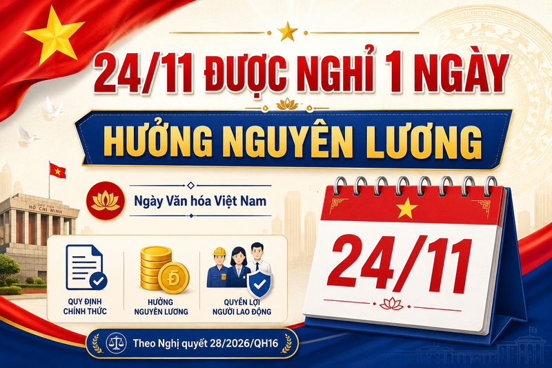 Ngày 24/11 được nghỉ lễ chính thức chưa?