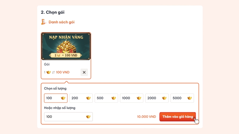 Nhập số vàng muốn mua