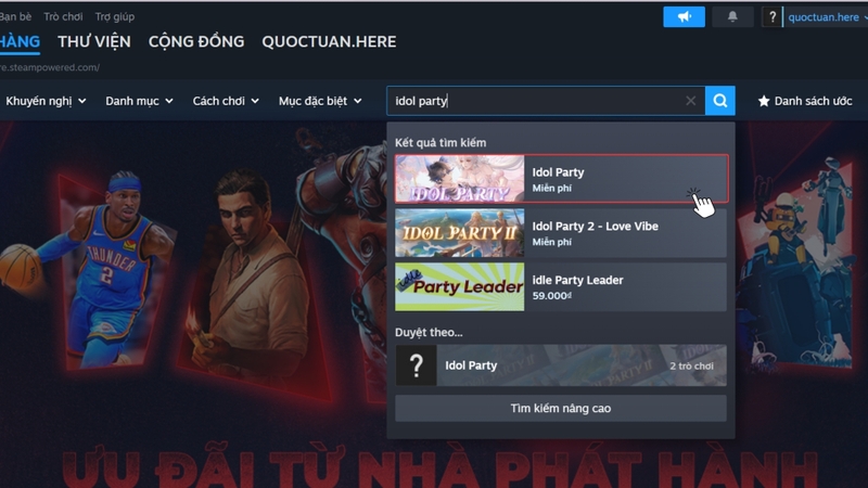 Mở ứng dụng Steam